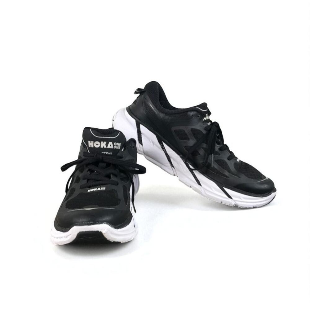 HOKA One One Clifton 2 Road-Running Shoes Sneaker Men 8.5 Black Everyday Travel